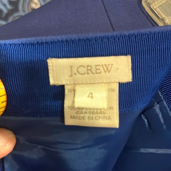 J. Crew Cotton Mini Skirt Sapphire Blue Preppy Office Like New Size 4 - Picture 6 of 8